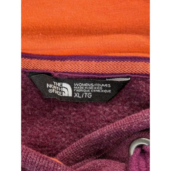 North Face Hoodie XL Women's Cranberry Orange Pullover Sweater Drawstring Hood - Picture 3 of 8
